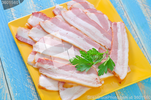 Image of smoked bacon on plate