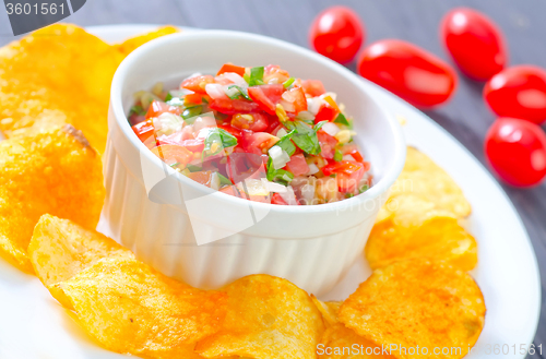 Image of nachos with salsa