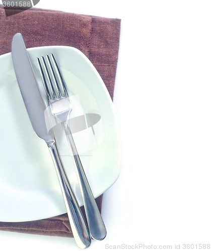 Image of fork and knife on plate