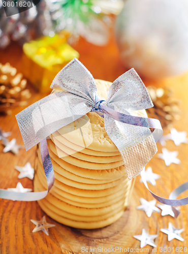 Image of cookies and christmas decoration