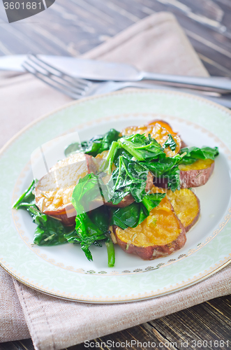 Image of sweet potato with spinach