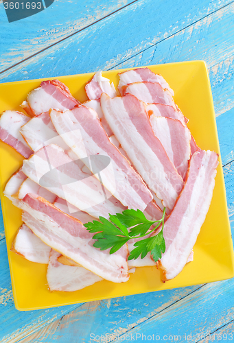 Image of smoked bacon on plate