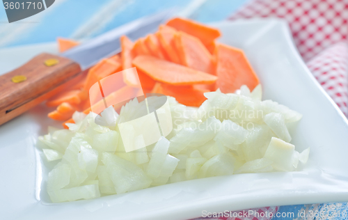 Image of raw carrot and onion