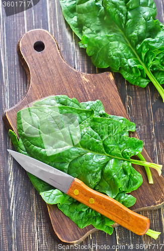 Image of spinach on board