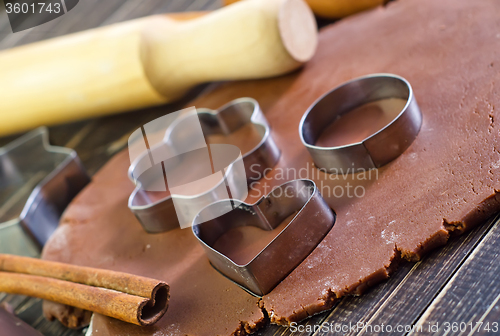 Image of chocolate dough for cookies