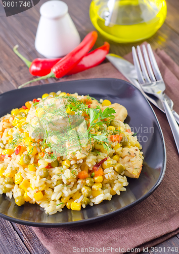 Image of rice with meat