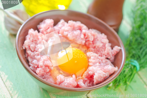 Image of minced meat with egg