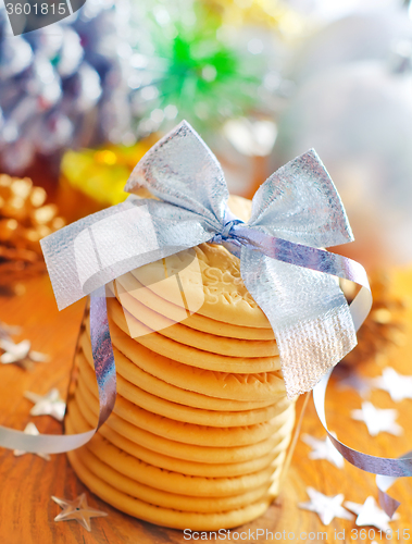 Image of cookies and christmas decoration