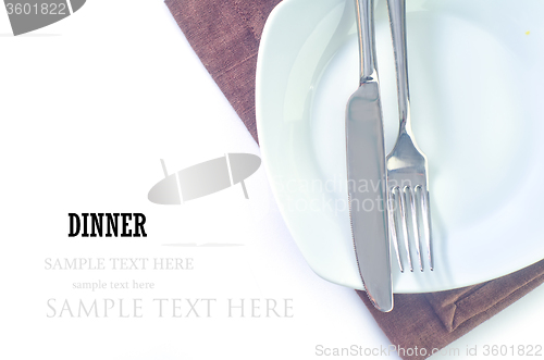 Image of fork and knife on plate