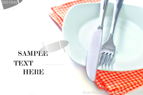 Image of fork and knife on plate