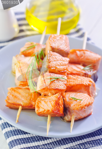 Image of salmon kebab
