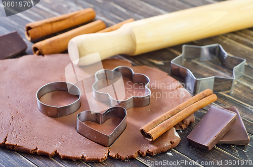 Image of chocolate dough for cookies