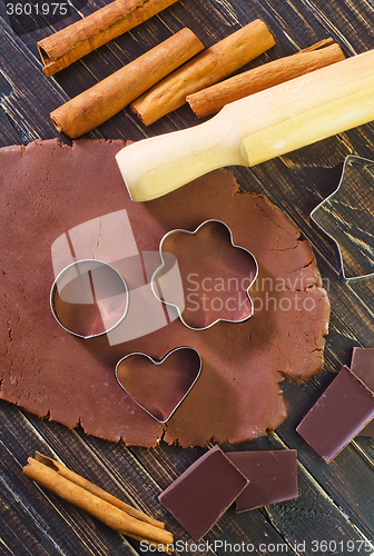 Image of chocolate dough for cookies