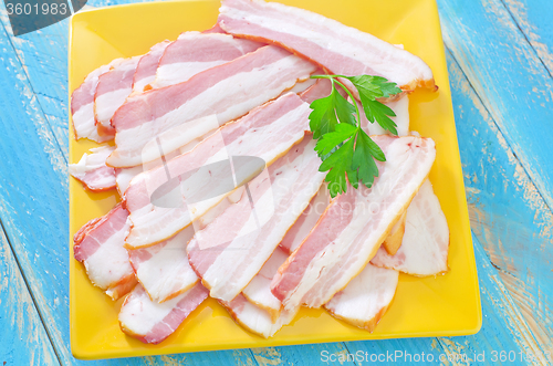 Image of smoked bacon on plate