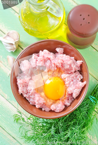 Image of minced meat with egg