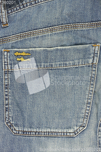 Image of Blue jeans back pocket