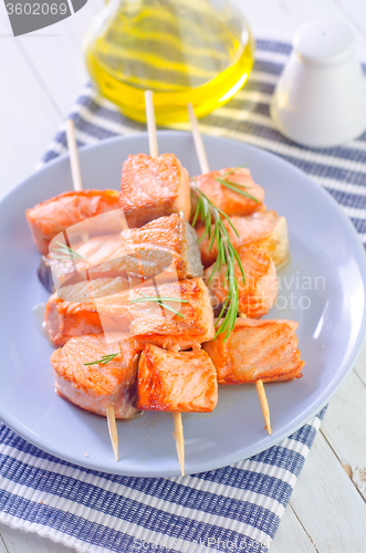 Image of salmon kebab