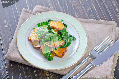 Image of sweet potato with spinach