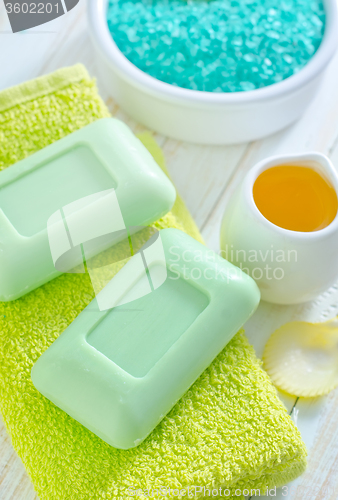 Image of soap on the towels