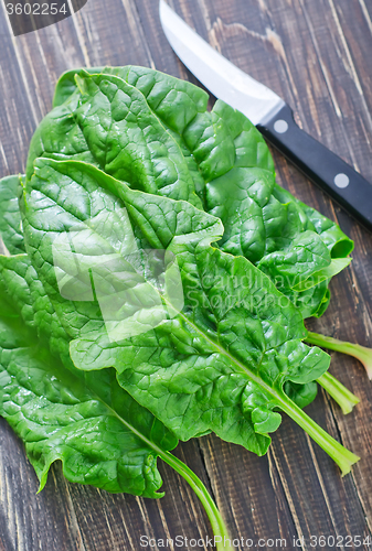 Image of spinach on board