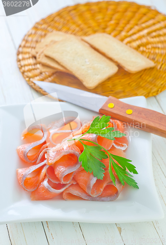 Image of salmon and toasts