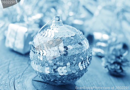Image of Silver balls and cristmas decoration