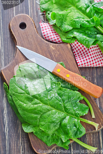 Image of spinach on board