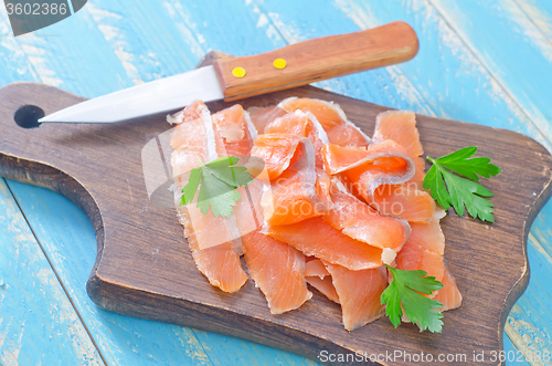 Image of salmon on board