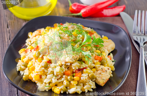 Image of rice with meat