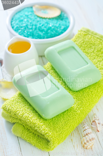 Image of soap on the towels