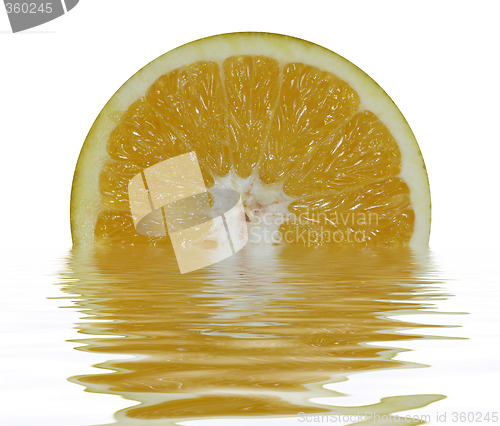 Image of Orange slice in water