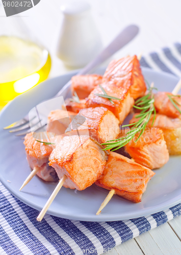 Image of salmon kebab