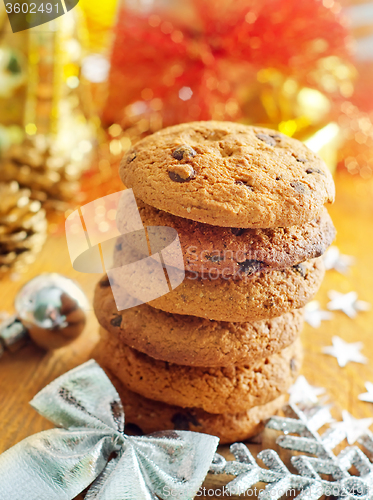 Image of Cookies for christmas on the wooden board