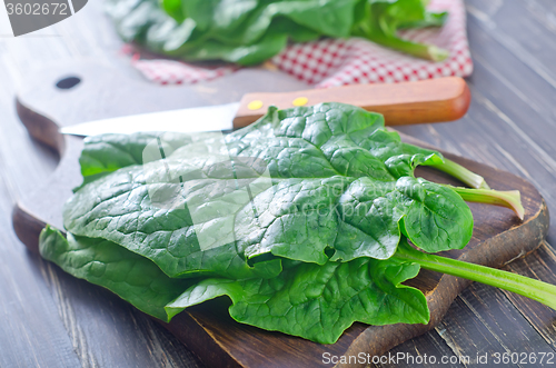 Image of spinach on board