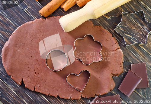 Image of chocolate dough for cookies