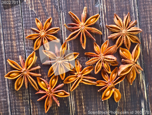 Image of anise on wooden board