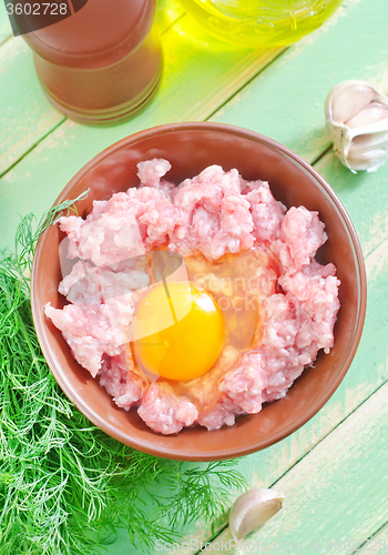 Image of minced meat with egg