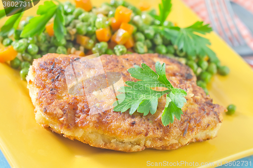 Image of chicken breast and green peas