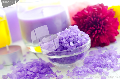 Image of Violet sea salt for spa and candle