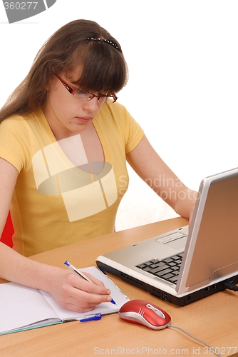 Image of Girl with Computer
