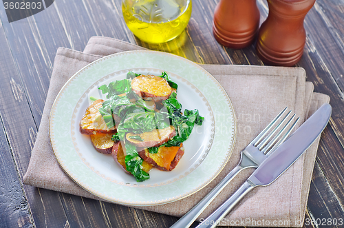 Image of sweet potato with spinach