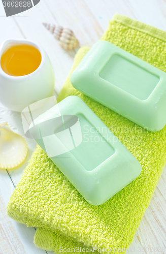 Image of soap on the towels