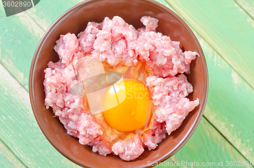 Image of minced meat with egg