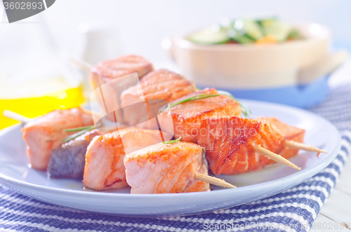 Image of salmon kebab