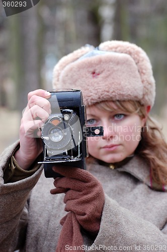 Image of Girl soldier WWII. Soviet