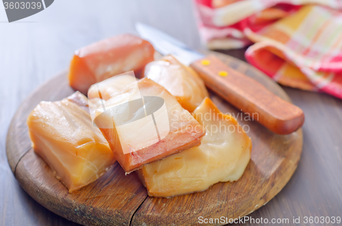 Image of smoked fish on board