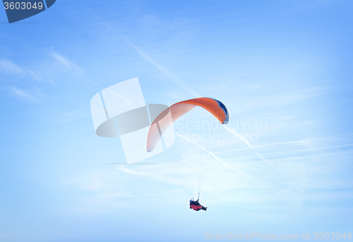 Image of paraglider in sky