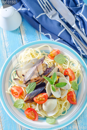 Image of pasta with seafood