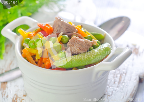Image of baked vegetables with meat