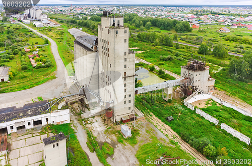 Image of Bird eye view on grain elevator